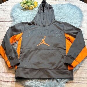 Nike Jordan Therma-Fit Orange Grey Hoodie sz M